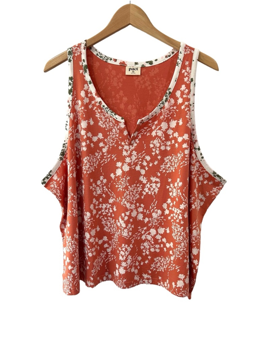 PACT women’s staycation sleep tank top cotton lounge XXXL floral NWOT